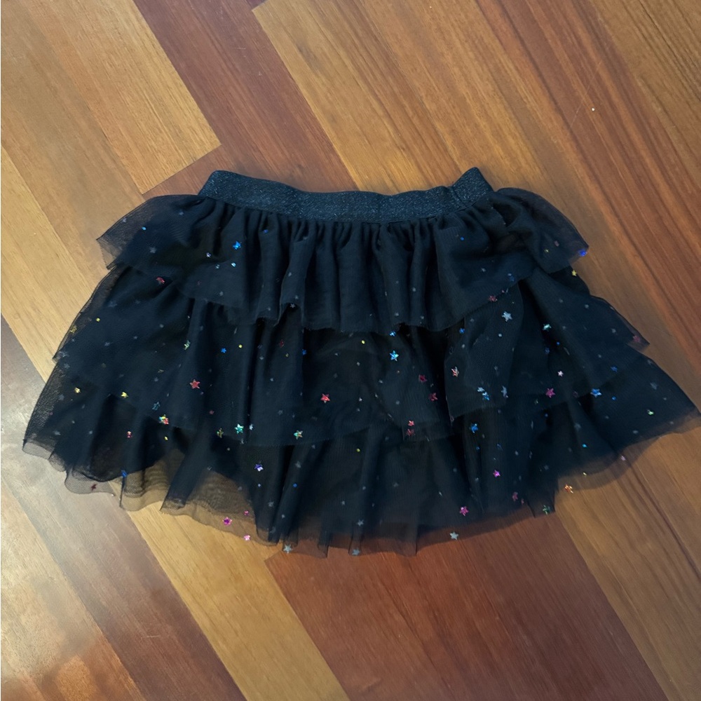 Black Tulle Skirt with Colorful Stars